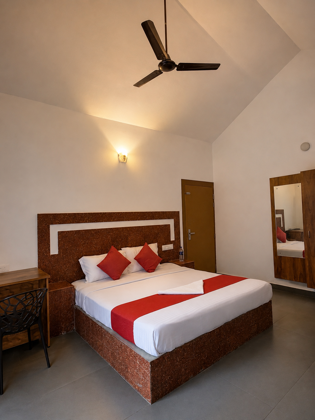 Bright family bedroom with a king bed